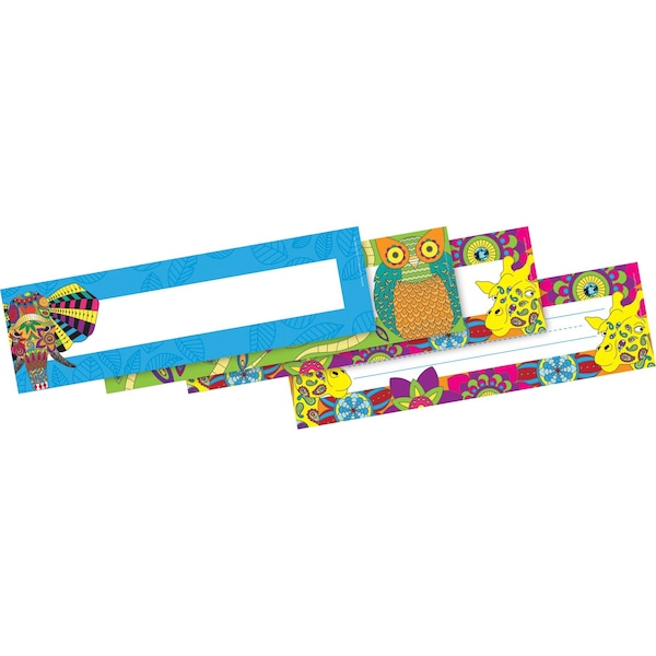 Barker Creek Bohemian Animals Bulletin Board Signs/Name Plates, Multi-Design, 36/Pack 1448 - main